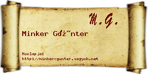 Minker Günter névjegykártya
